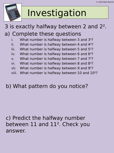 Maths Investigation - Indices | Teaching Resources