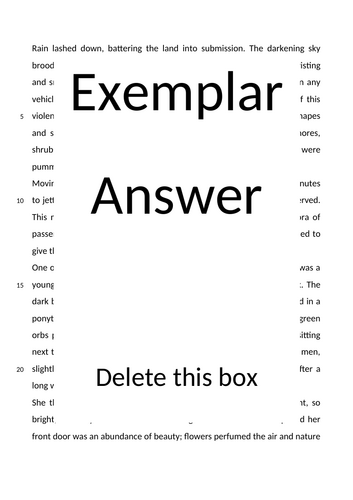 AQA English Language Paper 1 - Question 5 Exemplar question, PowerPoint lesson and answer