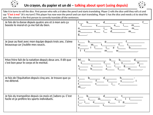 Studio GCSE French Mod 2 "One Pen One Dice"