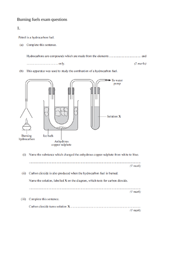 AQA GCSE Chemistry (9-1) C9.3 Burning hydrocarbon fuels FULL LESSON