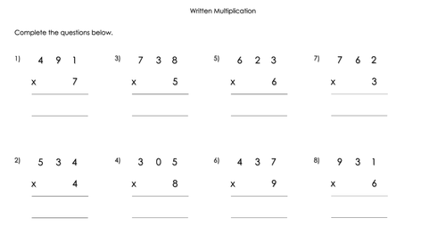 written-multiplication-worksheets-teaching-resources