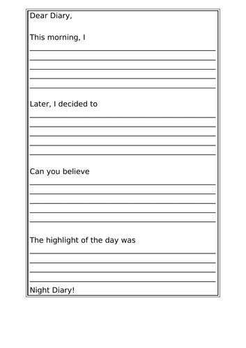 diary entry homework ks2