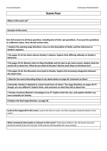 Guided Analysis of Scene 4 of A Streetcar Named Desire