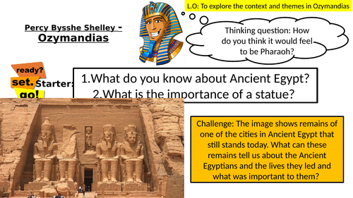 OZYMANDIAS - FULL LESSON  - Context and Themes - AQA POWER AND CONFLICT