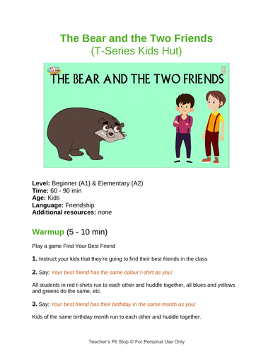 ESL - Based on the Short Film The Bear and the Two Friends (T-Series ...