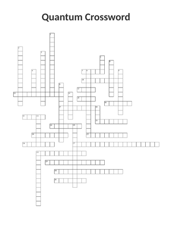 Quantum Physics Crossword Teaching Resources