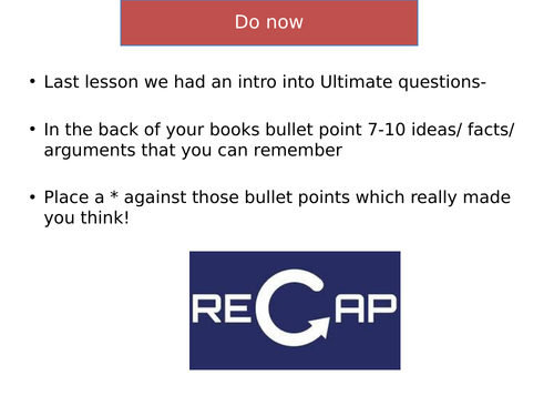 What are ultimate questions part 2 | Teaching Resources