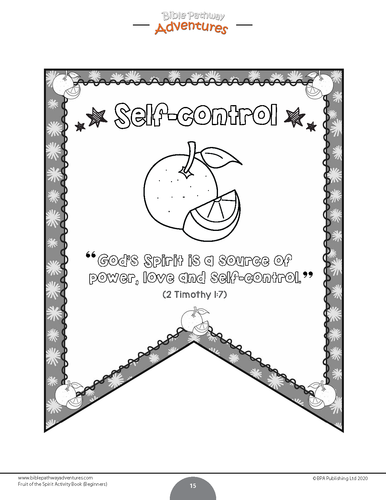 SELF-CONTROL: Fruit of the Spirit Activity Book for Beginners ...