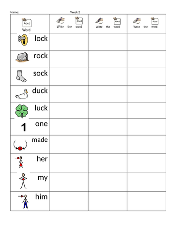 6 weeks spelling program SEN visuals | Teaching Resources