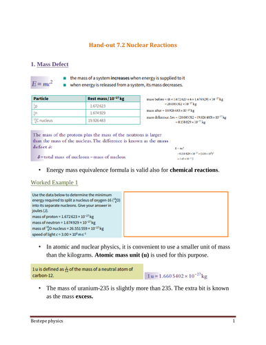 IB Nuclear Reactions | Teaching Resources