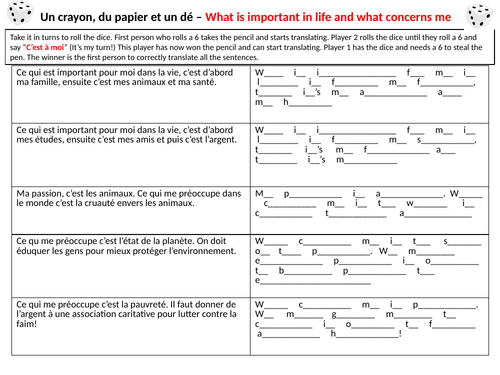 GCSE Studio French Mod 8 One Pen One Dice