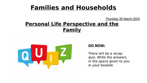 AQA Sociology - Family and Households - UPDATED 2023