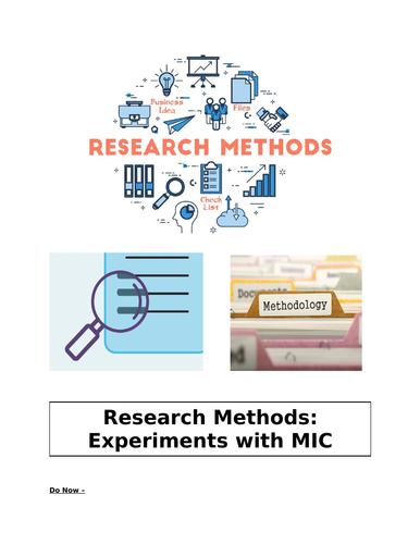 AQA A Level Sociology - Methods in Context - Experiments - UPDATED 2023