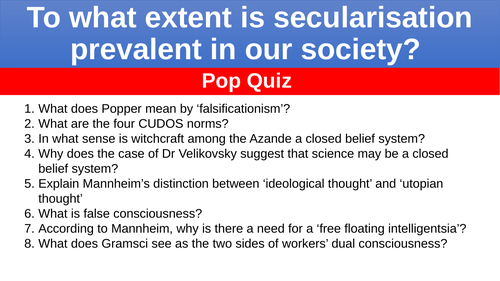 a level sociology secularisation essay