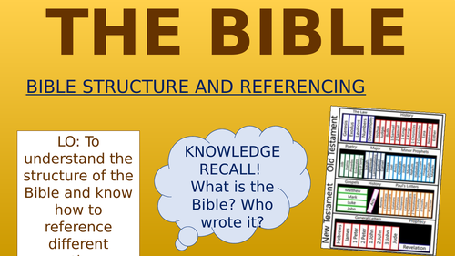 The Bible - Bible Structure and Referencing!
