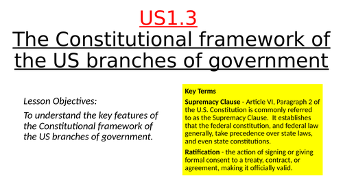 Edexcel - Politics: US Constitution - Constitutional Framework