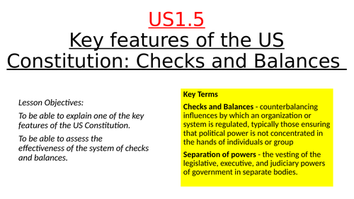 Edexcel - Politics: US Constitution - Checks and Balances