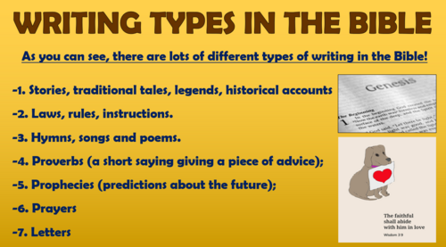 The Bible - Types of Writing in the Bible! | Teaching Resources