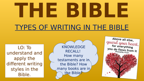 The Bible - Types of Writing in the Bible!