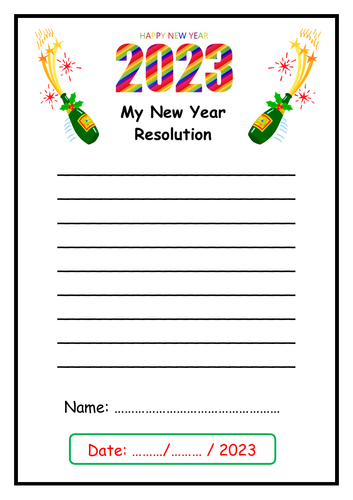 Free 2023 New Year S Resolution Template Printables