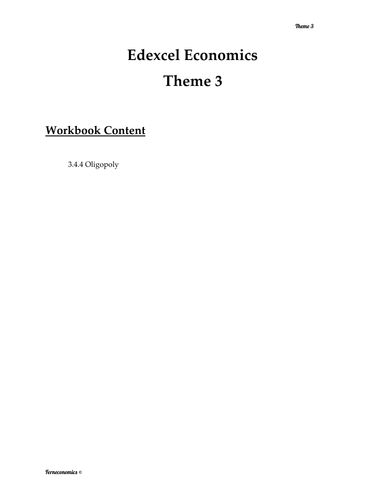 Edexcel Economics A Theme 3 Bundle | Teaching Resources