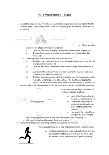 AQA GCSE Physics (9-1) - P8.3 Resultant forces FULL LESSON