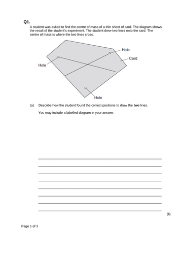 AQA GCSE Physics (9-1) - P8.6 Centre of mass FULL LESSON