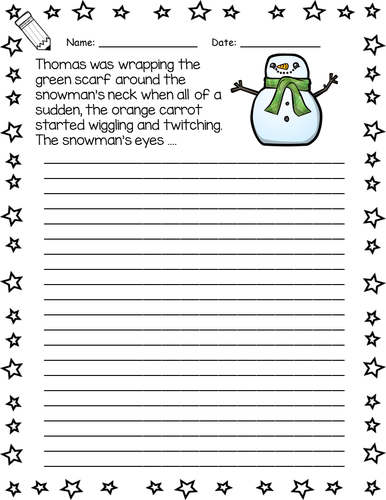 KS1/KS2 Literacy: Christmas Creative writing story starter worksheets ...