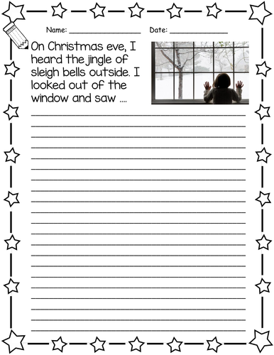 KS1/KS2 Literacy: Christmas Creative writing story starter worksheets ...