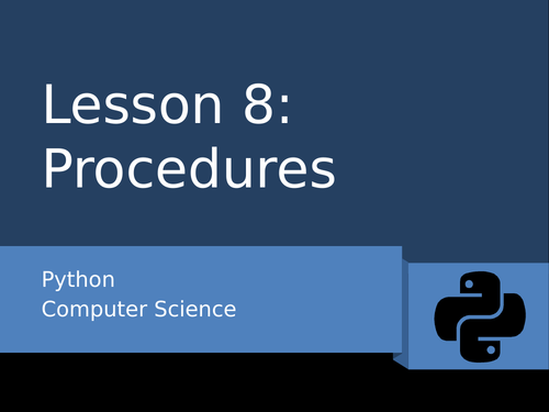 Python 8 - Procedures