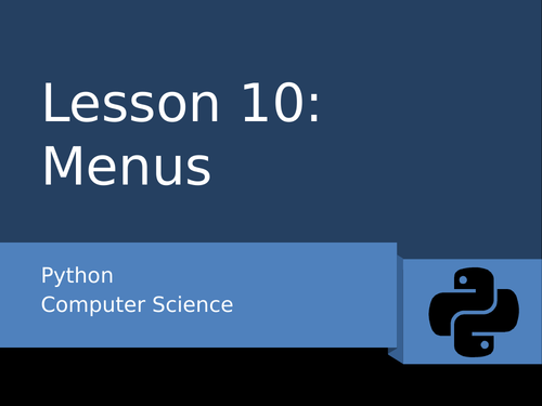 Python 10 - Menus