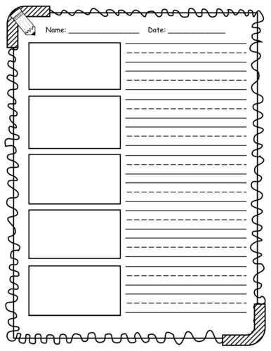 Primary Writing Paper with picture boxes and without (differentiated ...