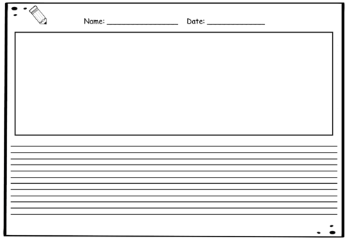 primary writing paper with picture boxes and without differentiated for all ages teaching resources