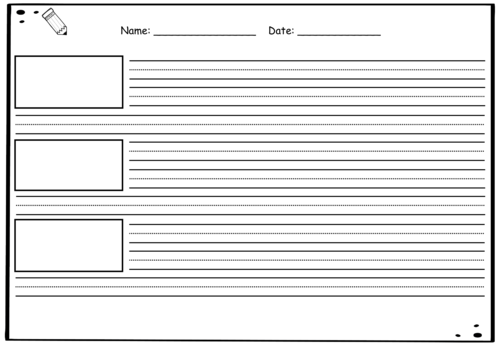 Primary Writing Paper with Picture Box