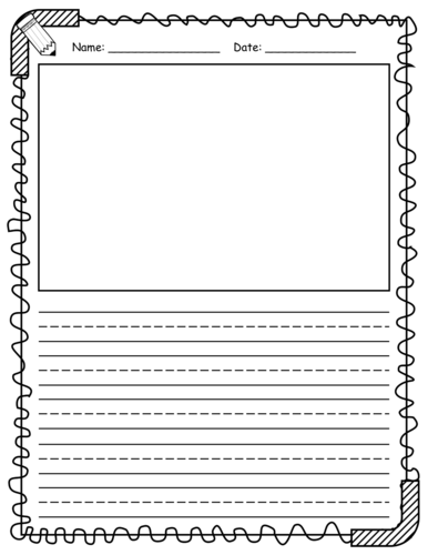 primary writing paper with picture boxes and without differentiated for all ages teaching resources