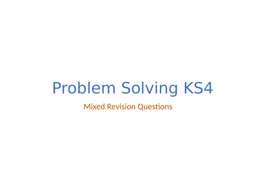 ks3 maths problem solving worksheets