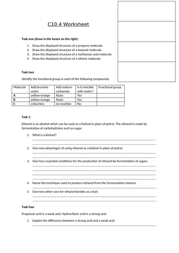 AQA GCSE CHEMISTRY (9-1) - C10.4 Carboxylic acids and esters FULL LESSON