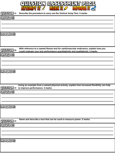 AQA GCSE PE short exam question -Fitness