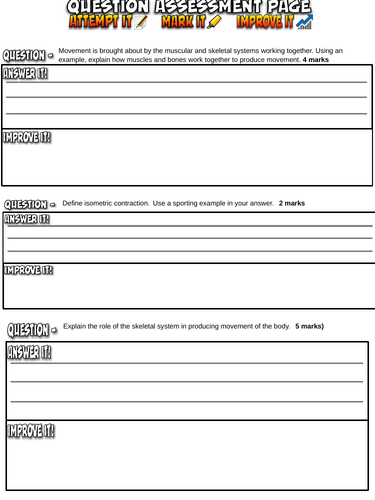 AQA GCSE PE short exam question- Muscles