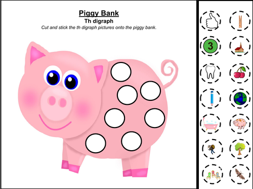 Sh Phonics Piggy Bank Activity (Teacher-Made) - Twinkl