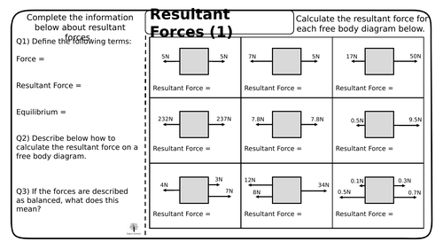gcse-physics-resultant-forces-worksheets-teaching-resources