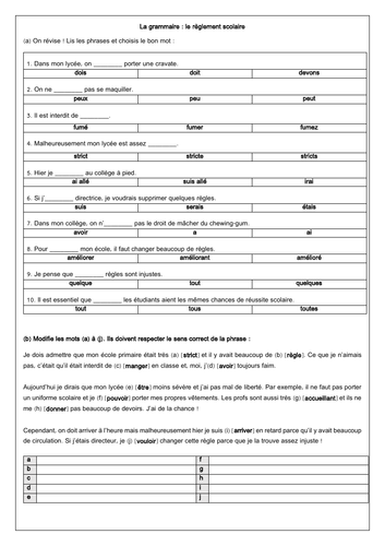 french-school-rules-les-r-gles-scolaires-teaching-resources