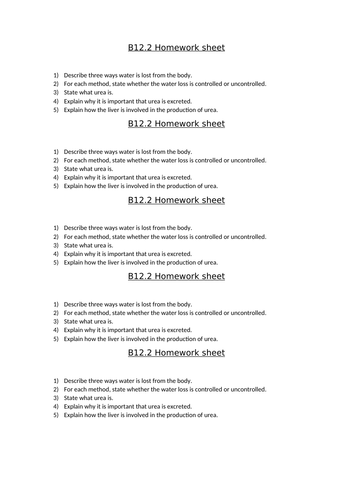 AQA GCSE Biology (9-1) B12.2 Removing waste products FULL LESSON