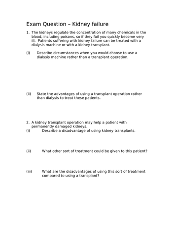 AQA GCSE Biology (9-1) B12.5 Kidney transplants FULL LESSON