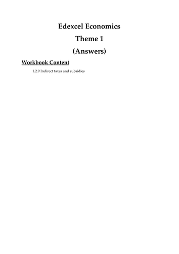 Edexcel Economics Theme 1: 1.2.9 Indirect taxes and subsidies