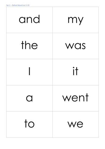 Oxford Sight Words 1 100 Flash Cards Teaching Resources
