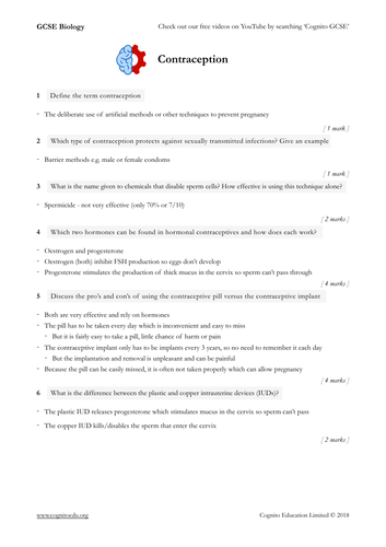 GCSE Bio - Homeostasis & response topic - all worksheets and answers