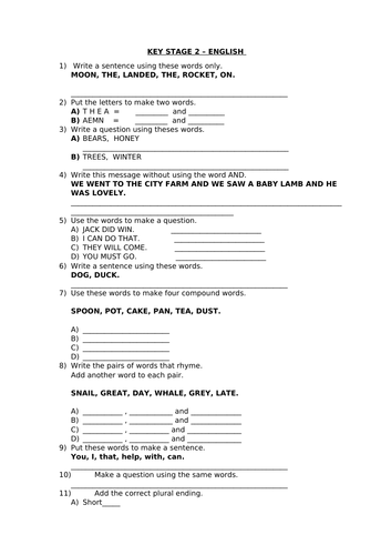 KEY STAGE 2 ENGLISH BOOKLET 1