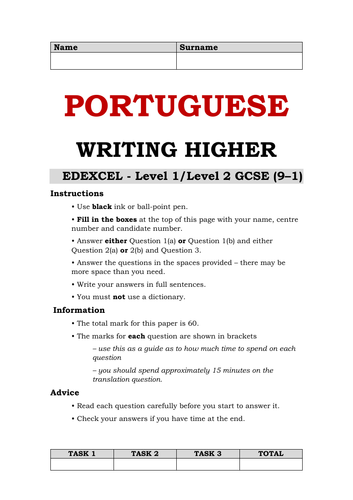 assignment in portuguese language
