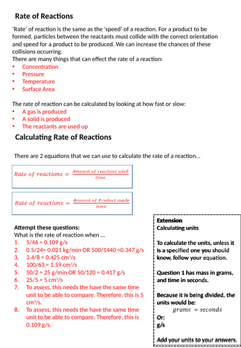 GCSE Chemistry - C6 triple science worksheets | Teaching Resources